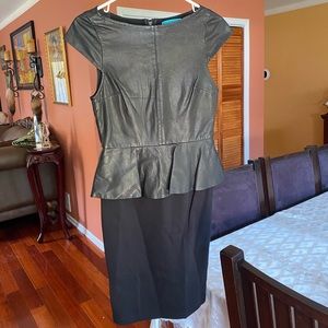 Alice and Olivia leather and knit (stretchy) dress.